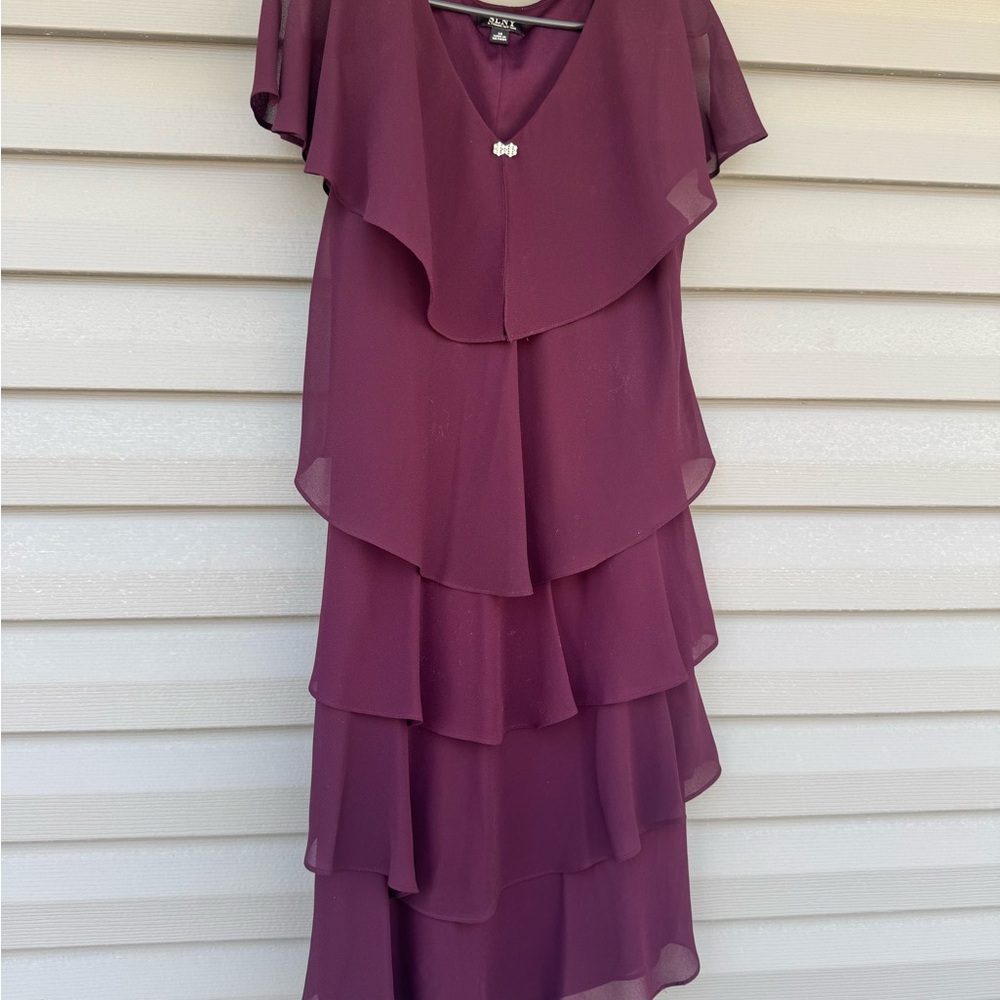 SL Fashions Plum High Low Dress
